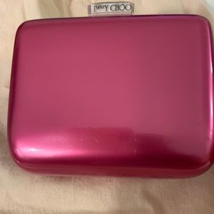 Jimmy Choo Fuchsia Mirror Acrylic Mini Clutch Bag